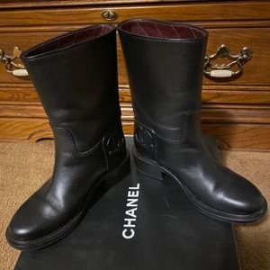 Channel Boots Ankle/Mid RARE 38.5 Leather